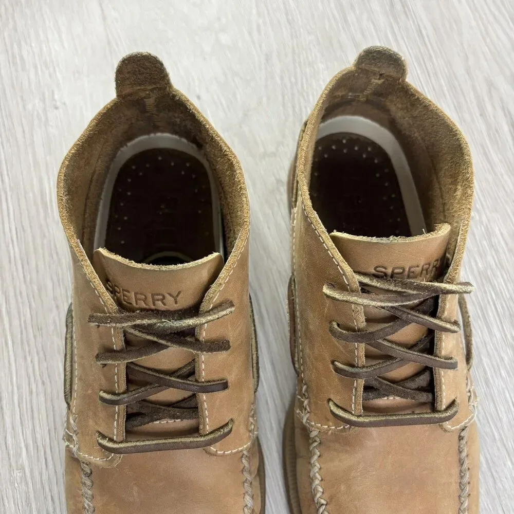 Sperry Top Sider Brown Leather Chukka Ankle Boots Sahara Men’s Lace Up 7.5M